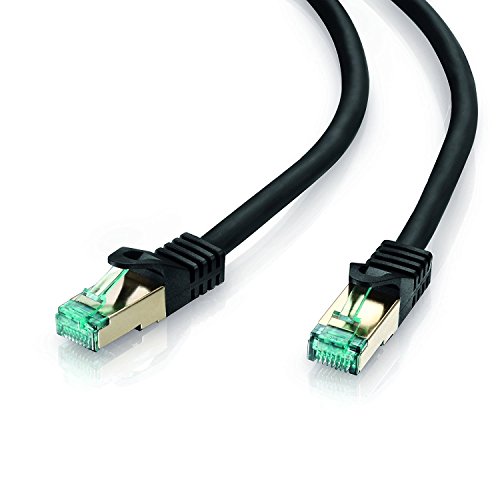 adaptare 67429 RJ45 Ethernet-Netzwerkkabel (S/FTP, PIMF, CU AWG26/7), mit Cat7 Rohkabel 5,00m schwarz von Adaptare