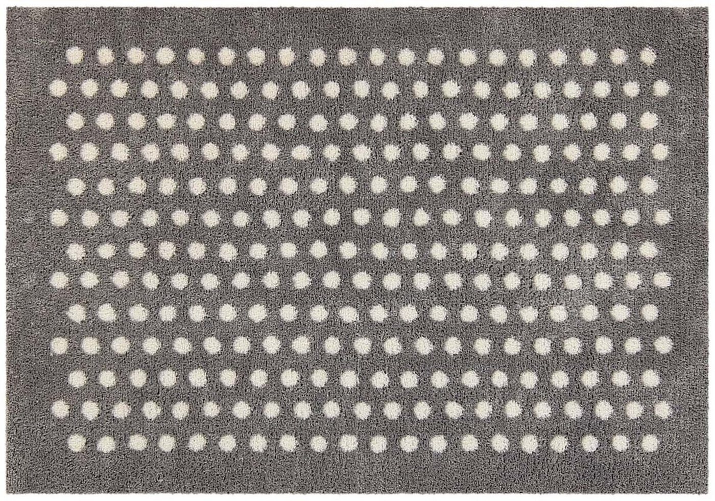 Fußmatte AKZENTE Feel Fußmatte SMALL DOTS SILVER 50 x 70 cm, akzente, Rechteckig, Höhe: 7 mm, In- und Outdoor, waschbar bei 30° Grad und trocknergeeignet von akzente