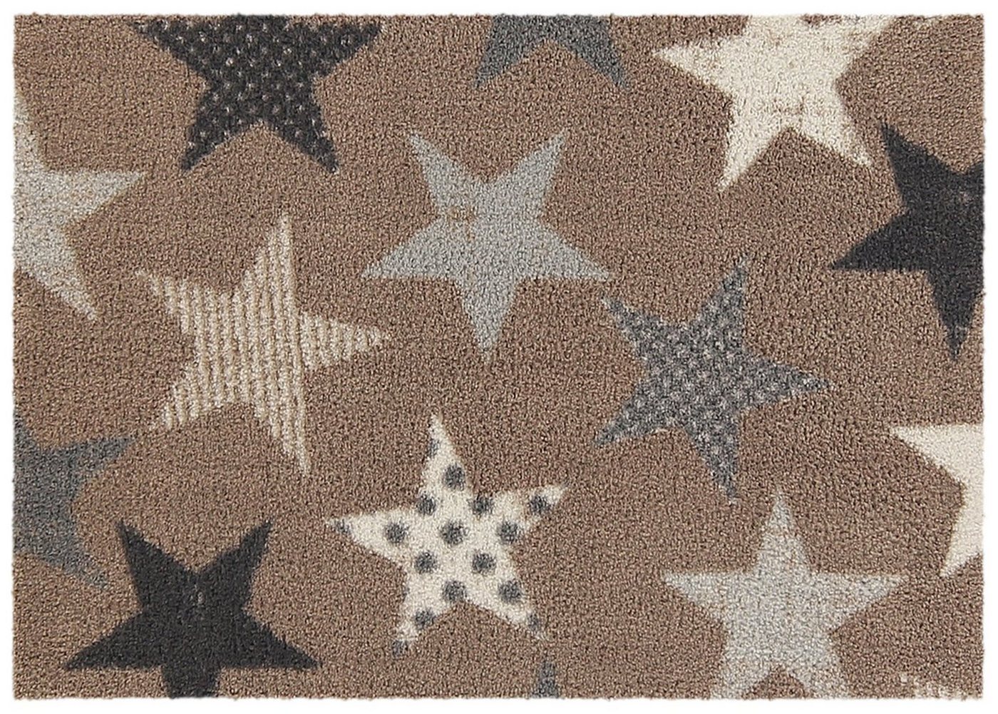Fußmatte AKZENTE Feel Fußmatte STARS CREAM 50 x 70 cm, akzente, Rechteckig, Höhe: 7 mm, In- und Outdoor, waschbar bei 30° Grad in der Waschmaschine und trocknergeeignet von akzente