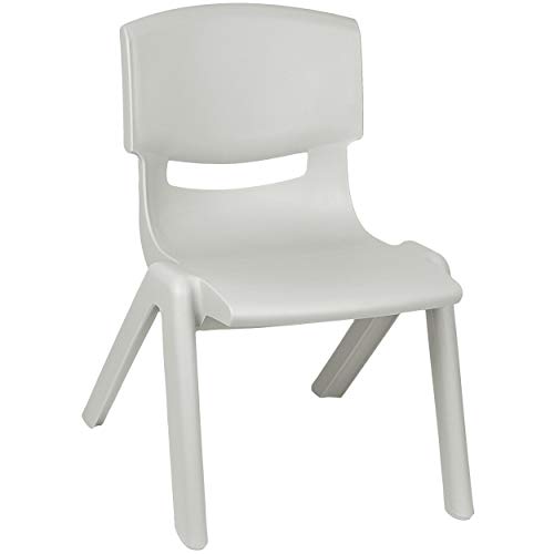 Kinderstuhl/Stuhl - Farbwahl - grau - Silber - Plastik - bis 100 kg belastbar/kippsicher - für INNEN & AUßEN - 0-99 Jahre - stapelbar - Garten - Kinderm.. von alles-meine.de GmbH