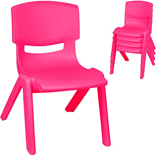 alles-meine.de GmbH 2 Stück - Kinderstühle/Stühle Farbe wählbar pink/kräftiges rosa - Plastik - bis 100 kg belastbar/kippsicher - für INNEN & AUßEN - 0-99 Jahre - sta.. von alles-meine.de GmbH