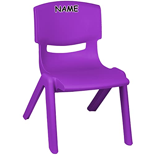 Kinderstuhl/Stuhl Farbe wählbar lila - violett/purpur - inkl. Name - Plastik - bis 100 kg belastbar/kippsicher - für INNEN & AUßEN - 0-99 Jahre - .. von alles-meine.de GmbH