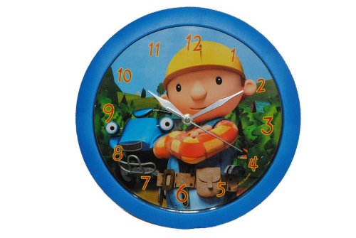 alles-meine.de GmbH Wanduhr - Bob der Baumeister - blau 28,5 cm groß - Uhr Kinderzimmer tickt Kinderuhr - Sprinti Jungen bunt/Kinderwanduhr - Baustelle Kinderuhr - Auto von alles-meine.de GmbH