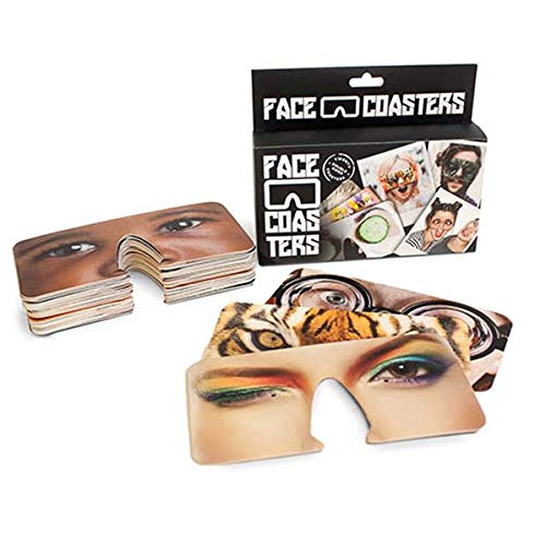 alltoshop Party Masken Face Coasters 40 Motive Gesichtsaufdruck Partybilder Untersetzer von alltoshop