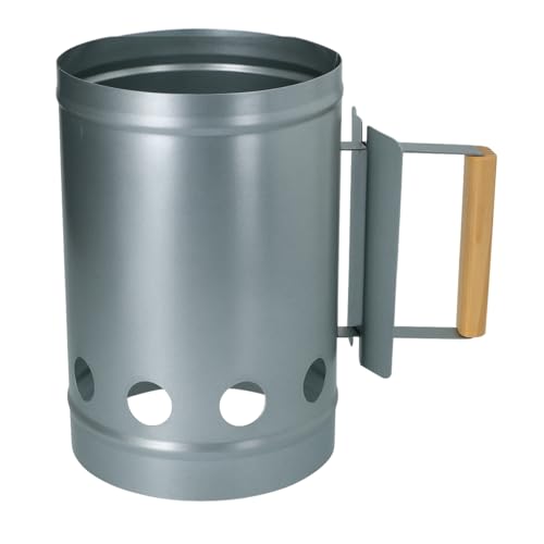 alpina Kohleanzünder Ø16 x 27 cm - Grillstarter aus Metall mit Holzgriff - Schneller Anzündkamin für Holzkohle und Briketts - BBQ Anzünder für Holzkohlegrill alpina Kohleanzünder Ø16 x 27 cm - Grillstarter aus Metall mit Holzgriff - Schneller Anzündkamin für Holzkohle und Briketts - BBQ Anzünder für Holzkohlegrill von alpina
