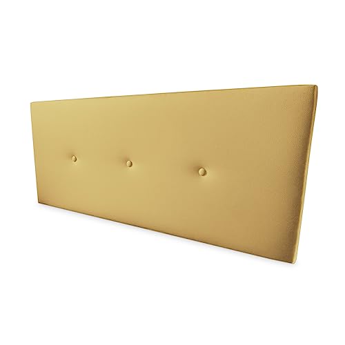 amuéblate online Cabecero Acolchado Modelo Tapizado en Polipiel de Alta Gama Premium gepolstertes Kopfteil Modell Kayne | Bezug aus hochwertigem Kunstleder, Holz, Gold, 170 x 60 cm (Cama 160) von amuéblate online