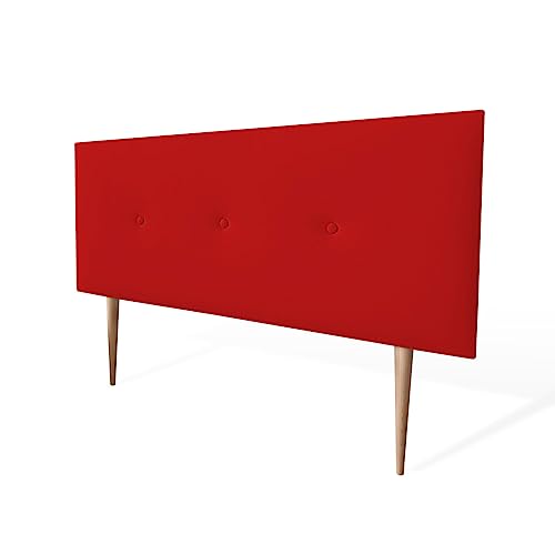 amuéblate online Cabecero Acolchado Modelo Tapizado en Polipiel de Alta Gama Premium gepolstertes Kopfteil Modell Kayne | Bezug aus hochwertigem Kunstleder, Holz, rot, 170 x 60 cm Con Patas (Cama 160) von amuéblate online