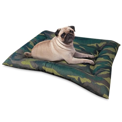 amuéblate online Wendbares und waschbares Hundebett, Bequeme Matte aus Camouflage-Stoff für Transport und Zuhause, ideal für die Erholung von Haustieren, 120 x 80 cm von amuéblate online