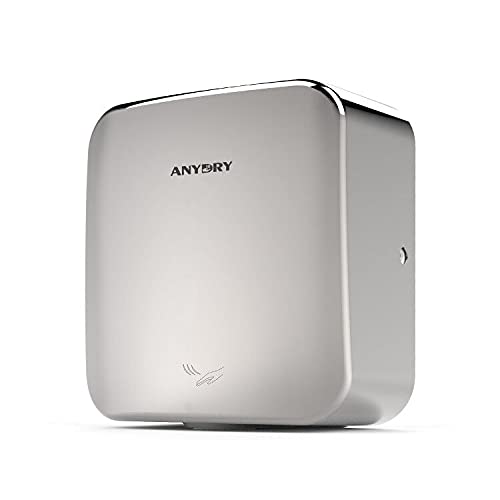 anydry 2800C Robuster Händetrockner elektrisch aus Edelstahl, Automatischer Händetrockner zur Wandmontage,für alle Arten von Toiletten.1650W (Poliert) von anydry