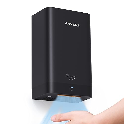 anydry AD2822 Hochgeschwindigkeits-Händetrockner Automatischer elektrischer Händetrockner Kommerziell oder Haushalt (Schwarz) von anydry