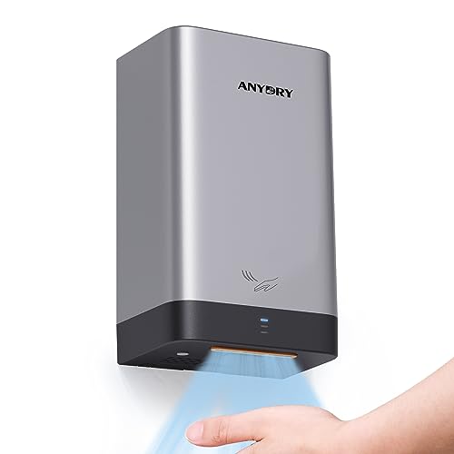 anydry AD2822 Hochgeschwindigkeits-Händetrockner Automatischer elektrischer Händetrockner Kommerziell oder Haushalt (Silber) von anydry