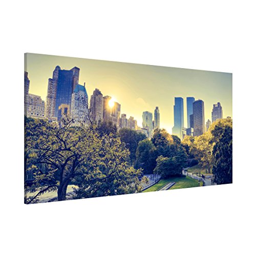 Magnettafel Peaceful Central Park Memoboard Design Quer Metall Magnet Pinnwand Motiv Wand Stahl Küche Büro, Größe HxB: 37cm x 78cm von Apalis