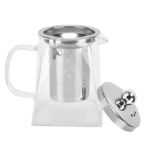 Glas-Teekanne mit Edelstahlfilter, Hitzebeständiger Teekessel, Heim- und Bürobedarf (550 ml) von aqxreight