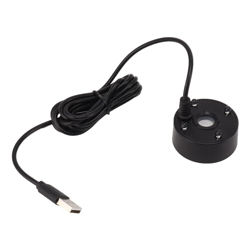 aqxreight Bunte USB-LED-Leuchten, 5 V, Nebelmacher, Ultraschall-Zerstäuber, Teich, Steingarten, Aquarium, Waschbecken für Innen-/Außenteiche, Bonsai-Brunnen (Black) von aqxreight