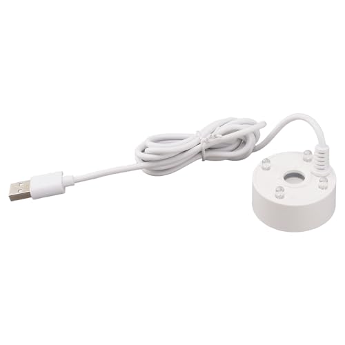 aqxreight Bunte USB-LED-Leuchten, 5 V, Nebelmacher, Ultraschall-Zerstäuber, Teich, Steingarten, Aquarium, Waschbecken für Innen-/Außenteiche, Bonsai-Brunnen (White) von aqxreight