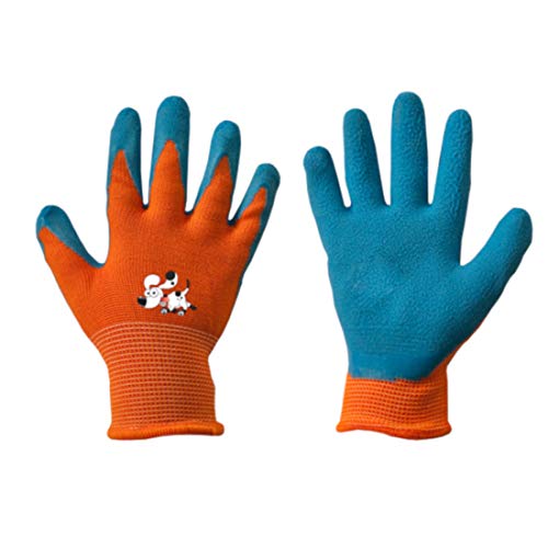 arbeitsbedarf24 Kinder Arbeitshandschuhe Latex Schutzhandschuhe Gartenhandschuhe Handschuhe Kinderhandschuhe orange Größe 2-6 2 von Arbeitsbedarf24