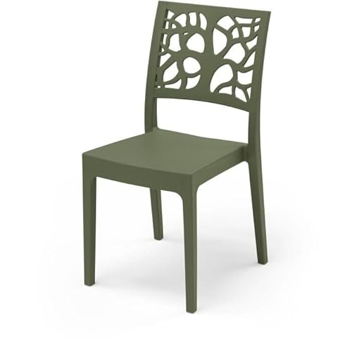 areta Set mit 4 Gartenstühlen TETI, 52 x 46 x 86 cm – Olivgrün von areta