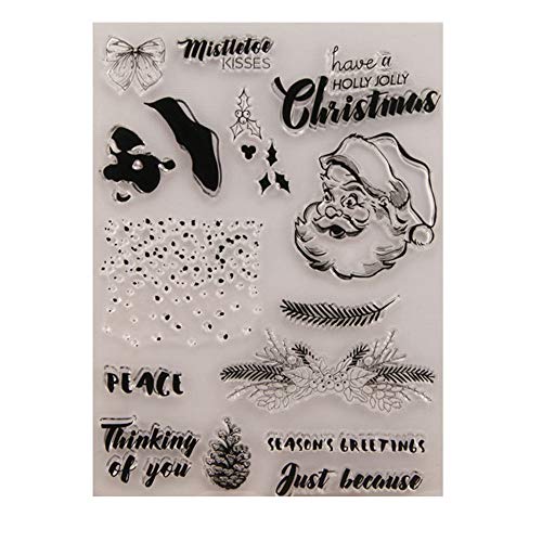 Frohe Weihnachten Schneefall Santa Claus Weihnachten Transparente Stempel für Kartenherstellung Dekoration und Scrapbooking Gummistempel für Handwerk von arriettycraft
