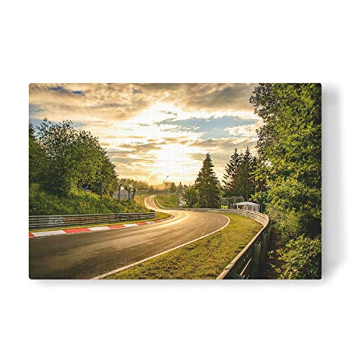 artboxONE Leinwand 90x60 cm Natur Sonnenuntergang an der Rennstrecke von Patrick Liepertz von artboxONE