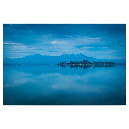 artboxONE Poster 120x80 cm Natur Chiemsee im Zwielicht hochwertiger Design Kunstdruck - Bild chiemsee fraueninsel See von artboxONE