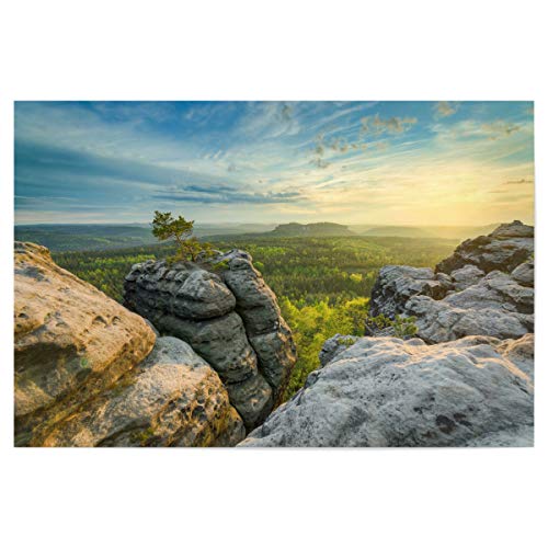 artboxONE Poster 120x80 cm Natur Gohrisch Sächsische Schweiz - Bild sächsische Schweiz elbsandsteingebirge felsen von artboxONE