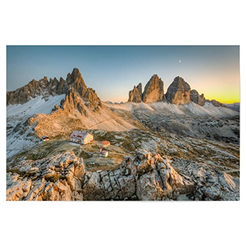 artboxONE Poster 150x100 cm Natur Natur DREI Zinnen in der Abenddämmerung - Bild dolomiten Berge dolomiten von artboxONE