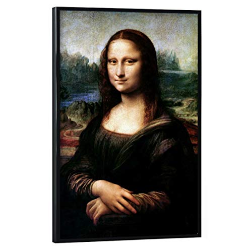 artboxONE Poster mit schwarzem Rahmen 75x50 cm Kunst Natur Mona Lisa (La Gioconda) - Bild Leonardo da Vinci von artboxONE