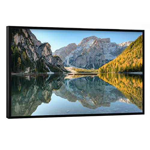 artboxONE Poster mit schwarzem Rahmen 90x60 cm Natur & Naturfotografie Natur Pragser Wildsee Südtirol - Bild Südtirol von artboxONE