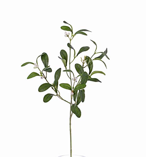 artplants.de Künstlicher Mistelzweig SAJAN mit Beeren, grün, 55cm - Zweig künstlich von artplants