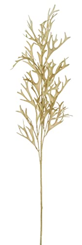 artplants.de Kunst Hirschfarn Zweig NABURI, grün-beige, 80cm - Kunststoff Zweig von artplants