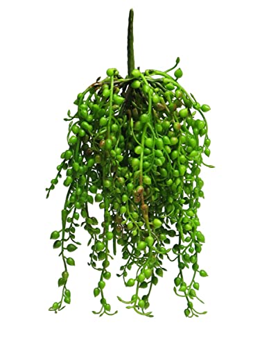 artplants.de Kunststoff Senecio Hänger RUIAN auf Steckstab, grün, 25 cm - Sukkulent künstlich von artplants