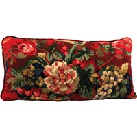 Rotes Blumen Dekokissen Cover Lenden Dekorativ Mit Kordel Kissenbezug Home Decor Schlafzimmer Sofa Couch von artsandcreations