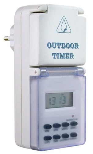 as - Schwabe Digital-Zeitschaltuhr Aussenbereich – Zuverlässig und komfortabel in Haus und Garten – Digitaler Outdoor Timer mit Steckdose – mit Wochenprogramm und Zufallsfunktion – IP44 I 24033 von as - Schwabe