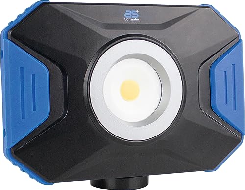 as - Schwabe Acculine Flex LED-Strahler 10 W – Mobiler LED-Baustrahler mit Standfuß I Schwenkbare Aussenleuchte I LED-Spot I LED-Leuchten Außen-Lampen, LED-Beleuchtung, IP54, Schwarz, Blau, 46360 von as - Schwabe