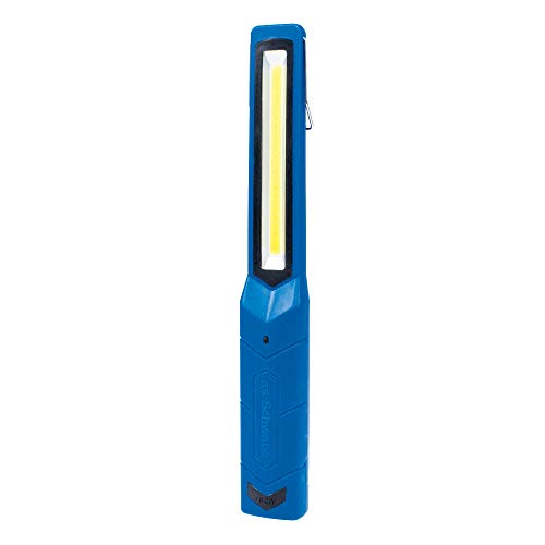 as - Schwabe LED Stablampe mit Akku 200 Lumen – Profi Stabtaschenlampe LED – Sehr helle mobile Lampe mit robustem Gummi-Gehäuse – Lampe mit Haken & Magneten – Indoor Stab""-Lampe – blau I 42820 von as - Schwabe