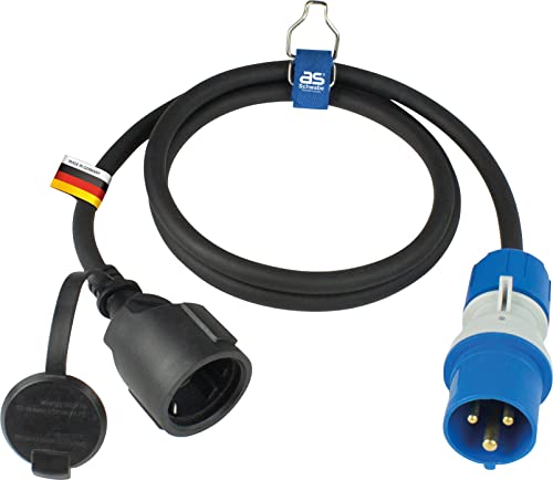 as - Schwabe Camping CEE-Adapterleitung 1,5m - CEE-Stecker 3-polig mit powerlight Spannungsanzeige + Schutzkontaktsteckdose - für Camping und Outdoor-Einsatz - spritzwassergeschützt IP44, 61408 von as - Schwabe