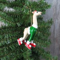 Vintage Tochter Giraffe Ornament 1993 Markenzeichen Weihnachten Biegsame Schlittschuhe von atgrandmastable