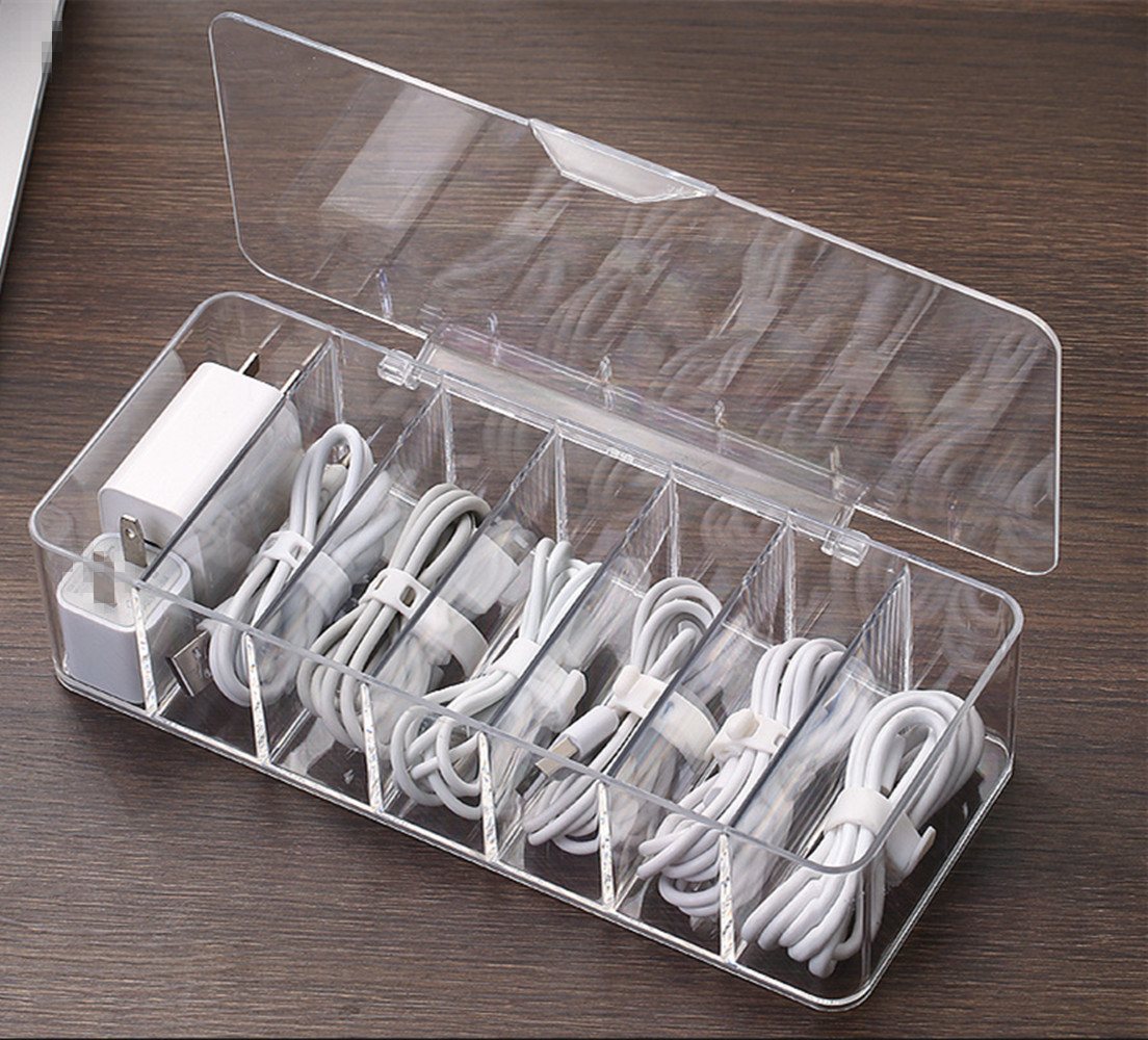 autolock Stromverbrauchszähler 2 Stück Kabel Organizer Box,Kabel Aufbewahrungs Box,Ladekabel, Organizer7/8 Fächer,Kabel Organizer Box Aufbewahrungsbox von autolock