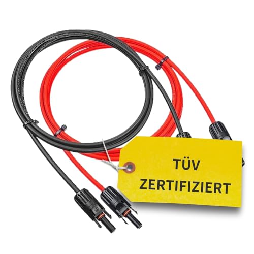 Avoltik Solarkabel 4mm2 in 10m I TÜV-zertifiziertes Verlängerungskabel 1 Paar I robustes Balkonkraftwerk Kabel doppelt isoliert & wetterfest I Verbindungskabel Solarmodul der Schutzklasse IP71 von avoltik