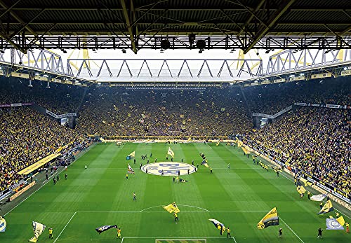 Fototapete BVB 01 | Dortmund Fußball | 3,66 m x 2,54 m | Gelb, Schwarz, Grün, Weiß von awallo