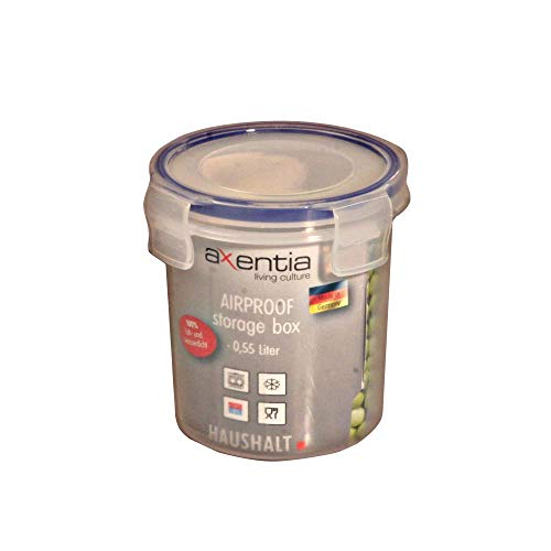 axentia 6 Stück Airproof Vorratsdosen, Aufbewahrungsboxen, Frischhaltedosen, Multifunktionsboxen 0,55 Liter Ø 10 cm, Höhe 11,5 cm, Set by Danto® von axentia