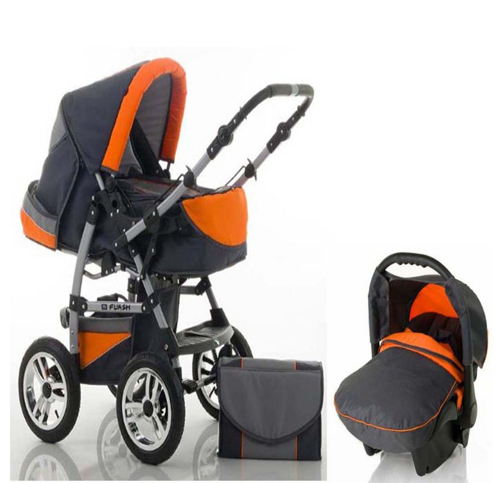 babies-on-wheels Kombi-Kinderwagen Flash 3 in 1 mit Sportsitz, Autositz und Zubehör in 18 Farben von babies-on-wheels