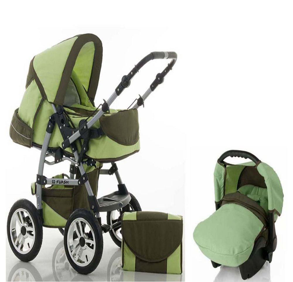 babies-on-wheels Kombi-Kinderwagen Flash 3 in 1 mit Sportsitz, Autositz und Zubehör in 18 Farben von babies-on-wheels