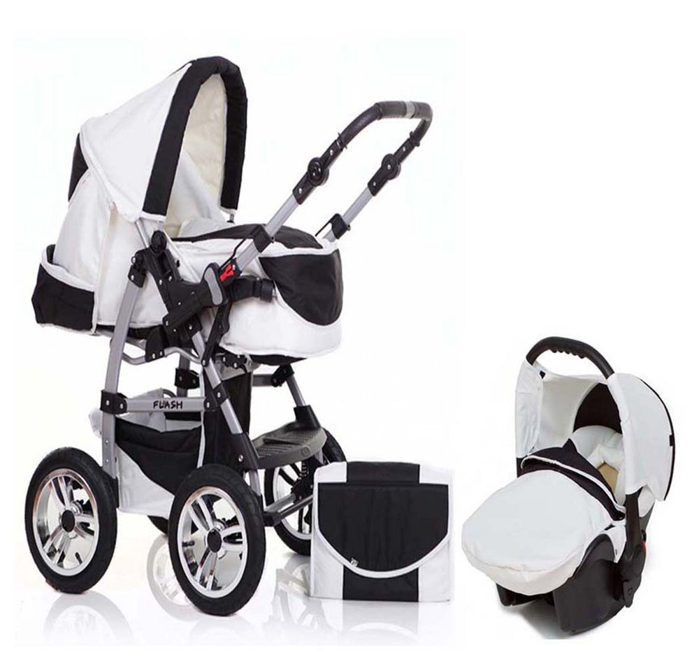 babies-on-wheels Kombi-Kinderwagen Flash 3 in 1 mit Sportsitz, Autositz und Zubehör in 18 Farben von babies-on-wheels