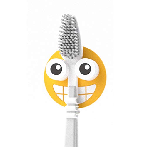 Balvi SOP Zahnbürstenhalter Emoji Farbe Gelb Zahnbürstenhalter mit Saugnapf zur Befestigung an der Ba von balvi