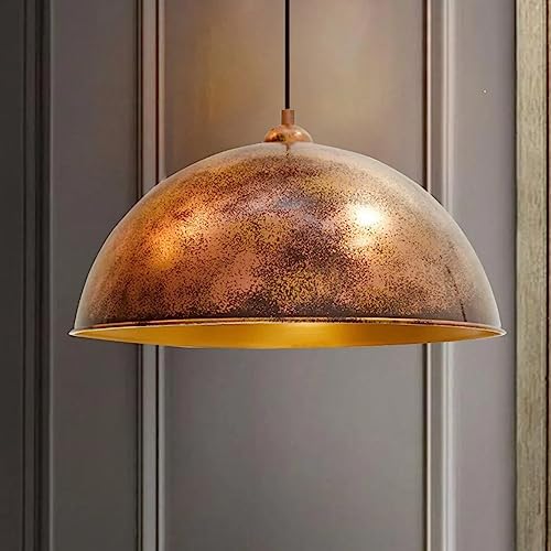 bamyum Hängelampe Esstisch Vintage Ø50cm Kupferfarbe Handgemalte, Pendelleuchte Esstisch E27, Hängelampe Wohnzimmer Vintage Industrial Style, Küchenlampe Hängend Vintage, Pendelleuchte Copper große von bamyum