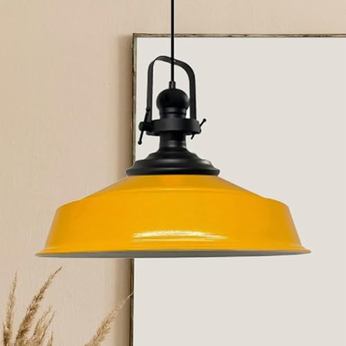 bamyum Asletl Hängelampe Industrial Dunkelgelb Metall Ø40 cm, Küchenlampe Dunkelgelb Vintage, Hängelampe Esstisch Vintage E27, Pendelleuchte Dunkelgelb, Wohnzimmerlampe Hängend, Pendelleuchte Esstisch bamyum Asletl Hängelampe Industrial Dunkelgelb Metall Ø40 cm, Küchenlampe Dunkelgelb Vintage, Hängelampe Esstisch Vintage E27, Pendelleuchte Dunkelgelb, Wohnzimmerlampe Hängend, Pendelleuchte Esstisch von bamyum