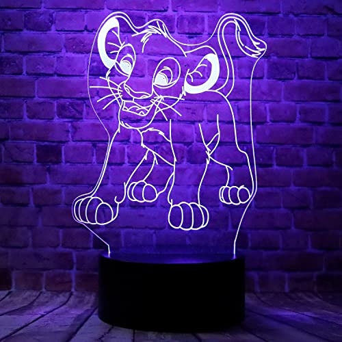 Cartoon-Film-Tiere, die Garde der Löwen, König Kion Simba, Anime-Figur, 3D-optische Illusion, LED-Schlafzimmer-Dekoration, Schlaf-Nachtlicht, Geburtstagsgeschenke für Kinder von bantogogo