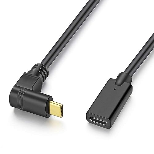 USB-C Verlängerungskabel, 20 cm, Typ C Stecker auf Buchse, USB 3.1 Verlängerung, kurzes Kabel für Nintendo Switch, MacBook und mehr, Schwarz Up/Down von baolongking