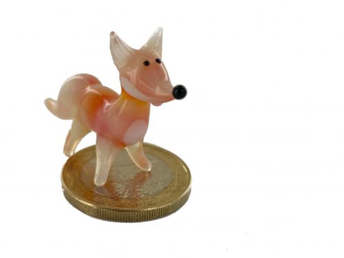 basticks Fuchs Mini Rot Orange Stehend - Füchsin - Miniatur Figur aus Glas - Deko Setzkasten Vitrine Glücksbringer von basticks